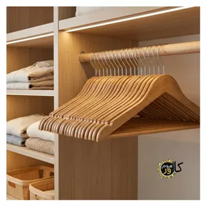 چوب لباسی پلاستیکی هوم کاور مدل طرح چوب افرا بسته 24 عددی