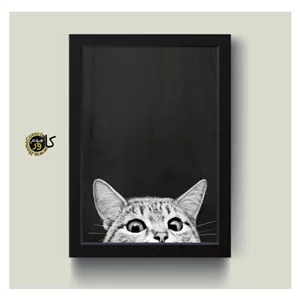 تابلو مینیمال رمانتیک دیزاین مدل گربه بامزه Funny Cat