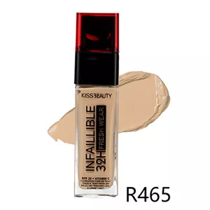 کرم پودر شیشه ای کیس بیوتی 35 میل کد 465(کرم پودر ۳۲ ساعته کیس بیوتی مدل Freshwear SPF25ویتامین C – ماندگاری بالا و روشن‌کننده پوست (رنگ R465) )با نشان سیب سلامت اصل