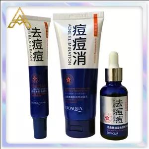 کیت درمانی ضد جوش اورژانسی بیوآکوا اورجینال 3 آیتم :فوم شستشوی صورت,سرم صورت, کرم نقطه ای( Original bioaqua emergency acne treatment kit 3 items: face wash foam, face serum, dot cream)