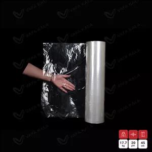 سلفون شیرینگ خشک عرض 45 سانت دو طرف بسته-ضخامت 20 میکرون