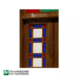 پنجره اُرُسی شیشه رنگی چوبی سنتی صنایع چوب ساج مدل W305