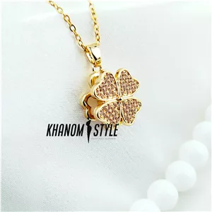 گردنبند طرح گل چهار برگ کد N203T7 
