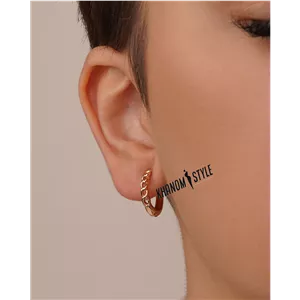 گوشواره حلقه ای ژوپینگ طرح زنجیری E6019