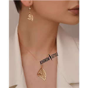 نیم ست ژوپینگ طرح برگ هنری JS408