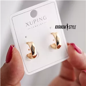 گوشواره حلقه ای کوچک طرح منشوری برند ژوپینگ E9020