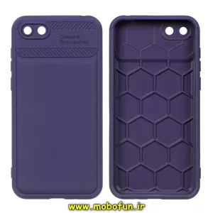 قاب گوشی Huawei Y5 2018 - Y5 Prime 2018 - Y5 Lite 2018 - Honor 7S هوآوی طرح سیلیکونی هاشور محافظ لنزدار بنفش کد 22642