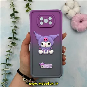 قاب گوشی Poco X3 - Poco X3 Pro شیائومی طرح سیلیکونی سولید کیس Solid عروسکی برجسته محافظ لنزدار طرح کرومی دو رنگ بنفش طوسی کد 13922