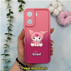 قاب گوشی Redmi 13C - Poco C65 شیائومی طرح سیلیکونی سولید کیس Solid عروسکی برجسته محافظ لنزدار طرح کرومی دو رنگ صورتی سرخابی کد 13930