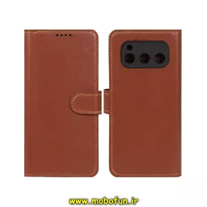 کیف گوشی Daria Bond 5G داریا باند مگنتی طرح چرم کتابی قهوه ای کد 27329