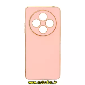 قاب گوشی Redmi 14C - Poco C75 شیائومی طرح ژله ای مای کیس گلد لاین دور طلایی محافظ لنز دار صورتی کد 44857