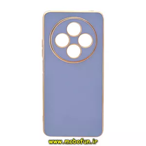 قاب گوشی Redmi 14C - Poco C75 شیائومی طرح ژله ای مای کیس گلد لاین دور طلایی محافظ لنز دار آبی فیلی کد 44858