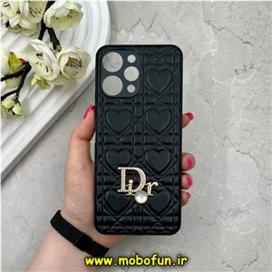 قاب گوشی Redmi 12 / Poco M6 Pro 5G شیائومی پافر چرمی اورجینال Hard محافظ لنز دار طرح Dior مشکی کد 59713