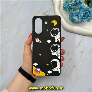 قاب گوشی Redmi 13C - Poco C65 شیائومی سیلیکونی هارد سه بعدی برجسته طرح فضانورد Space مشکی کد 59976