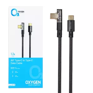 کابل شارژ 1 متری فست Type-C to Type-C برند Oxygen مدل LX-19 رنگ مشکی کد 30461