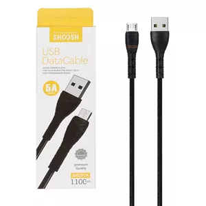 کابل شارژ 1.1 متری فست اندروید Shoosh مدل SH207A رنگ مشکی کد 30573