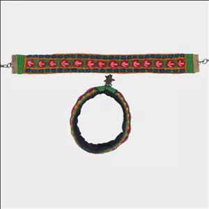 نیم ست دخترانه پته دوزی شده| پابند و دستبند 