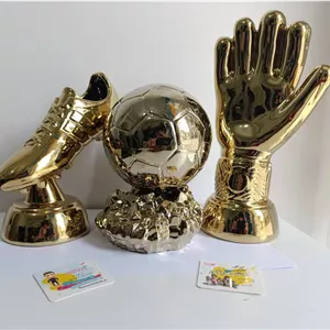 تندیس کفش طلا دستکش توپ طلا پایه اصلی پک 3 عددی