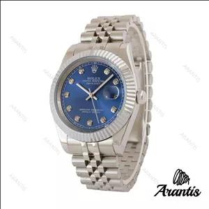 ساعت رولکس مردانه دیت جاست 2 سیلور صفحه آبی ایندکس نگین m-9535