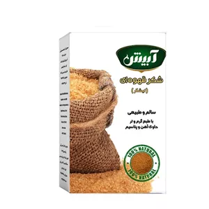 شکر قهوه‌ای نیشکر آبیش - 500 گرم