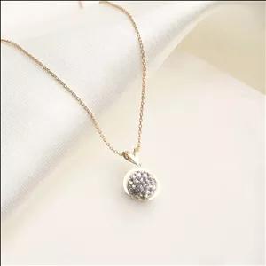 پلاک طلا سواروسکی گوی نقره ای