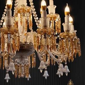 لوستر کریستال کلاسیک باکارات طرح فرانسه سفید شامپاینی ترکیبی