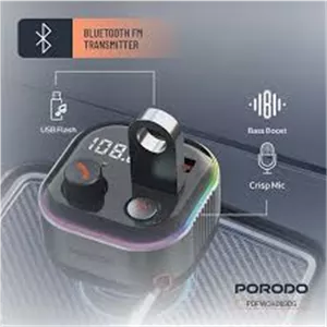 شارژر فندکی پرودو بلوتوث Porodo Audio Boost Bluetooth FM Transmitter