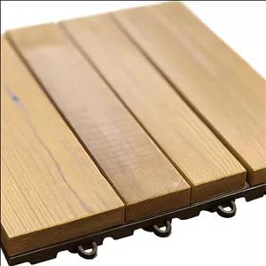 کفپوش تایل پارکت ترموود 4 ردیفه قهوه‌ای 29*29 سانتی‌متر