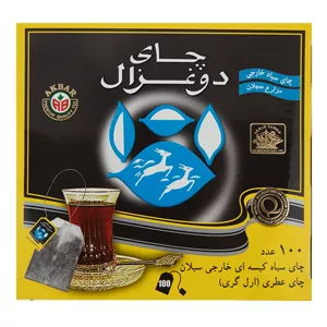 چای سیاه کیسه ای دو غزال  ارل گری ۱۰۰ عددی