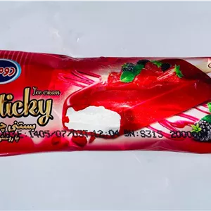 بستنی پاستوریزه وانیلی مخلوط با چربی نباتی با روکش میوه شاتوت دومینو [ 50 گرم ]