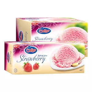 بستنی 1 لیتری میهن با طعم توت فرنگی ( 550 ) گرمی