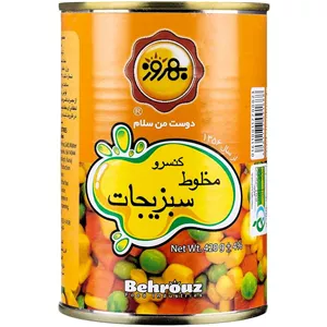 کنسرمخلوط سبزيجات بهروز 380 گرمی