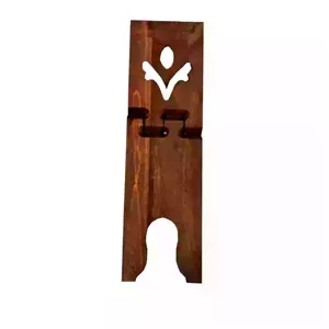رحل قرآن چوبی قهوه ای طرح لاله کوچک ابعاد 11در35سانت کد 104046