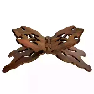 رحل قرآن چوبی قهوه ای طرح پروانه اندازه 17در47سانت کد 104047