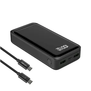 پاوربانک هترون مدل HPB2055G-100W ظرفیت 20000 میلی آمپر ساعت به همراه کابل تبدیل USB به USB-C
