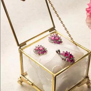 باکس شیشه ای حلقه و جواهرات و ساعت