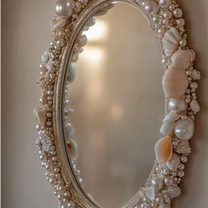 اینه دیواری طرح صدف و مروارید اینه لوکس قطر۶۰