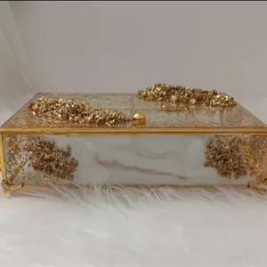 باکس تیبگ و دمنوش شیشه ای رزینی پرکار جهیزیه عروس