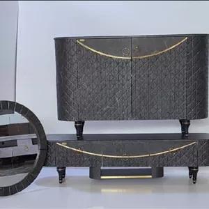 میز تی وی وآینه کنسول ست کامل مدل پرنس