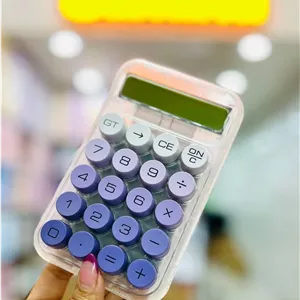 ماشین حساب وارداتی دکمه پاستیلی طرح شفاف Dexin 2699