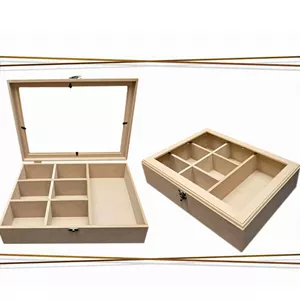 بیس خام MDF جعبه درب شیشه ای همراه با پلکسی درب 7-403010