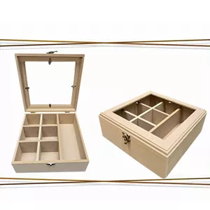 بیس خام MDF جعبه درب شیشه ای همراه پلکسی درب 7-252510