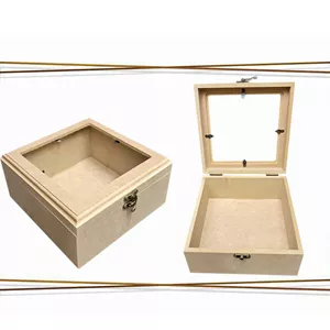 بیس خام MDF جعبه درب شیشه ای 2525به همراه پلکسی درب