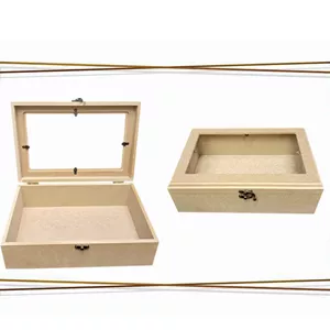 بیس خام MDF جعبه درب شیشه ای 2515به همراه پلکسی درب