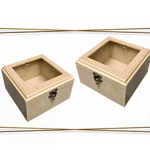 بیس خام MDF جعبه درب شیشه ای 1616به همراه پلکسی درب