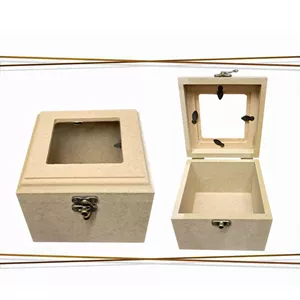 بیس خام MDF جعبه درب شیشه ای 1212به همراه پلکسی درب