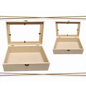 بیس خام MDF جعبه درب شیشه ای 403010به همراه پلکسی درب