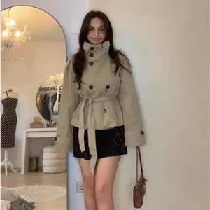 ترنچ کت زنانه زیتونی