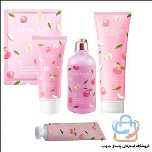 پک 5تایی مراقبت صورت و بدن هلو مدل peach clean (شامل نمک بدن ، لوسیون ، فوم شستشو ، کرم دست ، ماسک ورقه ای)