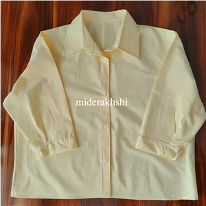 شومیز آبی کمر بندی👕